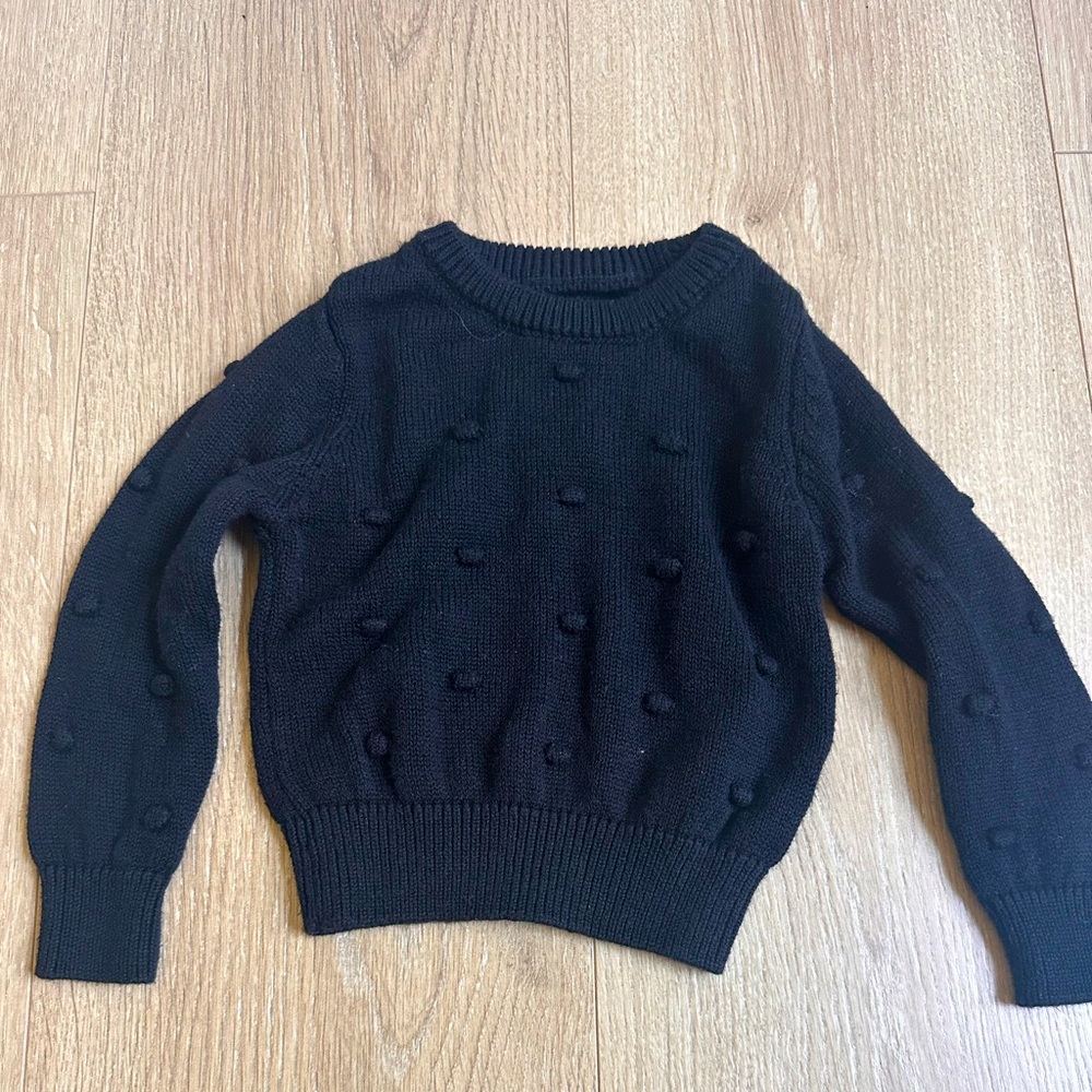 Little Sleepies Black Pom Pom baby Sweater